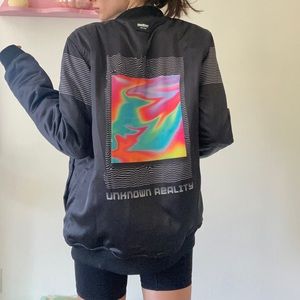 Psychedelic trippy bomber jacket - oversized fit